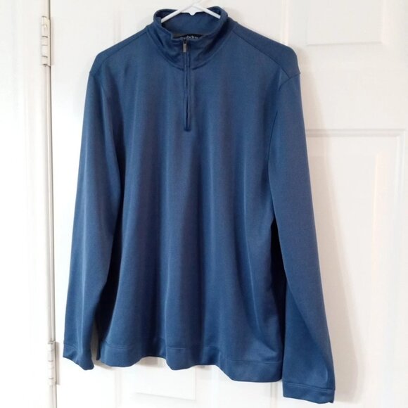 AXIST Men's Large 1/4 Zip Polyester Pullover Shirt Blue Long Sleeve - Picture 1 of 6